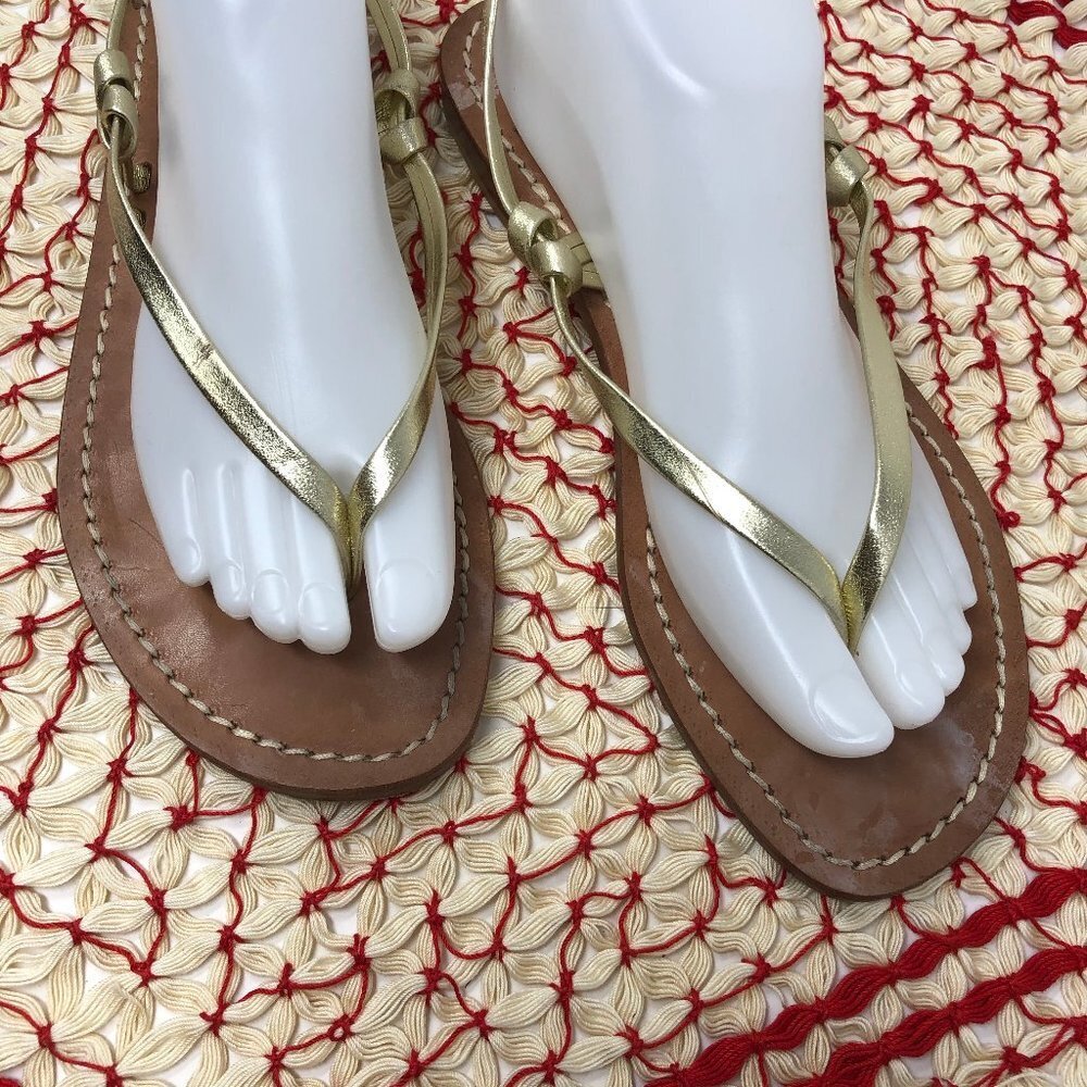 Corium Sorrento Metallic Gold Italian Thong Sandal